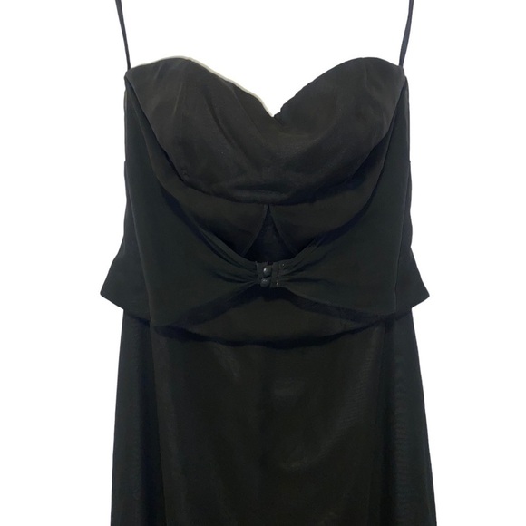 Vintage Jordan Black Strapless/ Halter Chiffon Maxi Gown Dress Size 8 - Picture 7 of 10